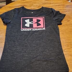 Under Armour Black and Pink T-Shirt